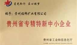 川恒·微资讯 | 喜讯！福麟矿业获得2025年贵州省“创新型中小企业”与“专精特新中小企业”双重认定
